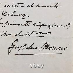 Guglielmo Marconi Autographed Letter Mentioning a Concert by Debussy