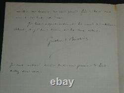 Gustave Boissière SIGNED AUTOGRAPH LETTER. Ugly photographs of young girls