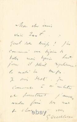 Gustave CAILLEBOTTE Autographed Letter to Claude MONET about his painting