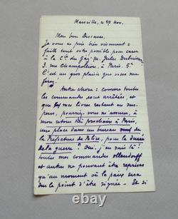 Gustave COQUIOT Set of 3 signed autograph letters to Eugène DESCAVES. 1914