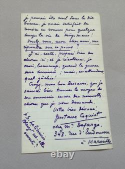 Gustave COQUIOT Set of 3 signed autograph letters to Eugène DESCAVES. 1914