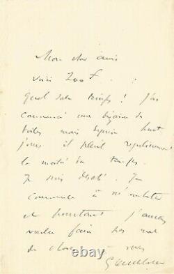Gustave Caillebotte Autograph Letter Signed To Claude Monet, On Painting