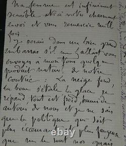 Gustave DROZ Autographed Letter Signed Your flowers have arrived 4 pages 1880