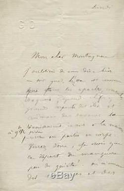 Gustave Dore Autograph Letter Signed To Lucien De Montagnac
