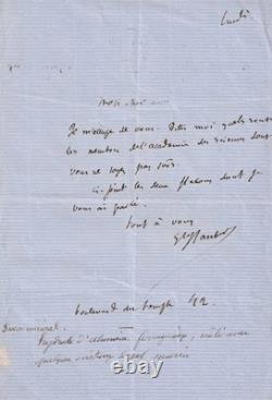 Gustave FLAUBERT Signed Autograph Letter Double Autograph Academy 1865