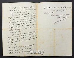 Gustave Flaubert Autograph Letter Signed Louis Bouilhet Le Cur On The Right