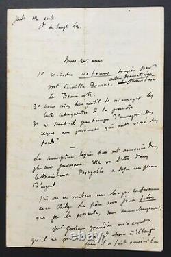 Gustave Flaubert Signed Autograph Letter To Louis Bouilhet Le Cur On The Right