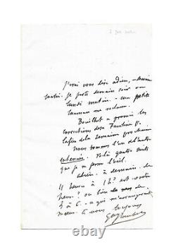 Gustave Flaubert / Signed Autograph Letter / Visit To Her Mother / Faustine