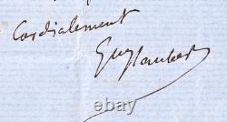 Gustave Flaubert warm and beautiful signed autograph letter. 1867
