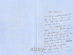 Gustave Flaubert warm and beautiful signed autograph letter. 1867
