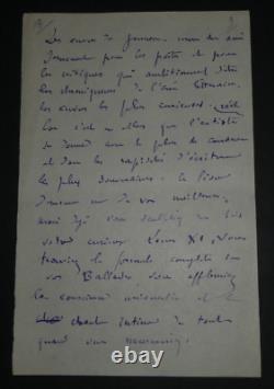 Gustave KAHN EXCEPTIONAL SIGNED AUTOGRAPH LETTER OF 16 PAGES TO Paul FORT