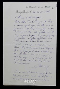 Gustave NADAUD SIGNED AUTOGRAPH LETTER, Passy-Paris, 1886