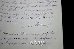 Gustave NADAUD SIGNED AUTOGRAPH LETTER, Passy-Paris, 1886