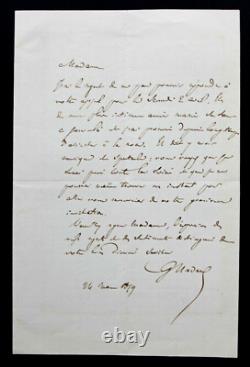 Gustave Nadaud Autographed Letter Signed, 1879