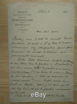 Guy De Maupassant Autograph Capital Letter Medieval Evenings Émile Zola Céard