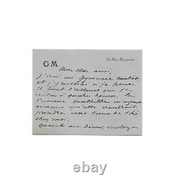 Guy De Maupassant / Signed Autograph Letter / Syphilis / Sickness / Folie / 1891