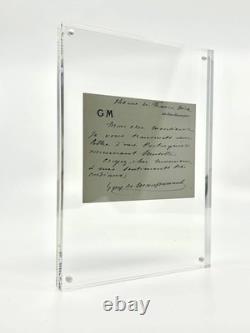 Guy de MAUPASSANT Autograph letter card signed Very beautiful signature