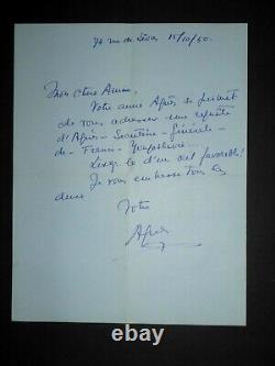 HUMBERT Agnès TYPED SIGNED LETTER and HANDWRITTEN SIGNED LETTER, PARIS 1950