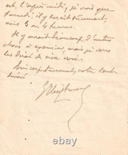 HUYSMANS Autographed letter signed to Louise Desborde Renouard Whistler 1902