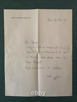 Handwritten Letter Signed Jean Pierre Melville Autographe Signature 1963