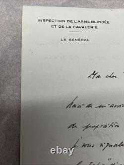Handwritten autograph letter from General Alain de Boissieu, De Gaulle, WWII, Companion