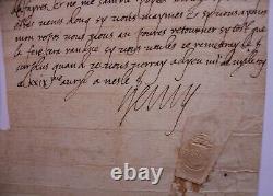 Handwritten autographed letter signed by Henri IV (1553-1610) addressed to Villeroy