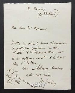 Hector Berlioz Autograph Letter Signed Autograph Letter Signed -treated Inst