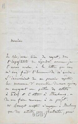 Hector Berlioz Autograph Letter Signed Classical Music Romanticism