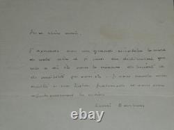 Henri BARBUSSE, writer SIGNED AUTOGRAPH LETTER, AUMONT-PAR-SENLIS, 1925