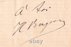 Henri BERGSON Autographed letter signed 1884 Clermont Gannat Vichy