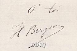 Henri BERGSON seeks the law of things 1885 Autographed letter signed