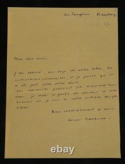 Henri Barbusse Lot of 4 autograph and typed signed letters, 1906