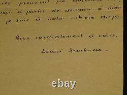 Henri Barbusse Lot of 4 autograph and typed signed letters, 1906