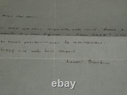Henri Barbusse Lot of 4 autograph and typed signed letters, 1906