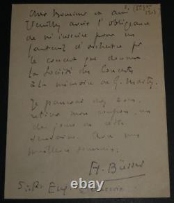 Henri Büsser, Organist, Autographical Letter Signed, 1908