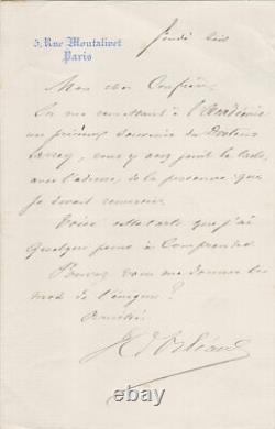 Henri D'orleans, Duke Of Aumale Signed Autograph Letter
