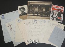 Henri Fursy Collection of 9 Signed Autograph Letters and Documents + Silver Gelatin Photo