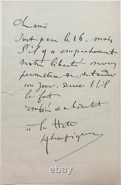 Henri Harpignies Signed Autograph Letter / Rose Maireau