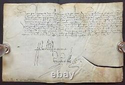Henri III King Of France Document / Letter Signed Marc Miron Normandie 1587