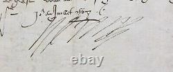 Henri III King Of France Signed Letter Calvinist Armed Junction