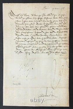 Henri III King Of France Signed Letter Request To The Pope 1585