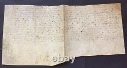 Henri II King Of France Letter Signed Crussol & War Against England 1549