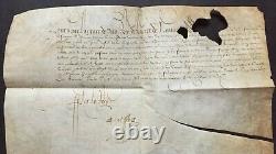 Henri IV King Of France Document / Letter Signed Parliament Of Paris 1594