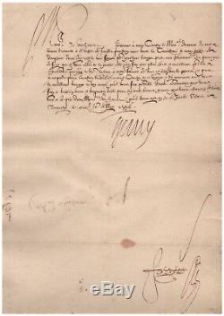 Henri IV / Signed Letter (1596) / Seat Of The Fère / Camp Of Travecy
