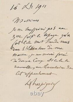 Henri Joseph Harpignie Watercolour Landscape Signed And Autograph Letter Signed