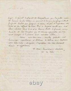 Henri LACORDAIRE Signed Letter to Alfred DE FALLOUX