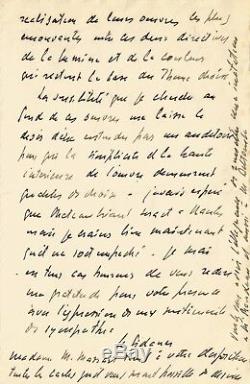 Henri Le Sidaner / Autograph Letter Signed On Painting