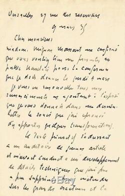 Henri Le Sidaner / Autograph Letter Signed On Painting