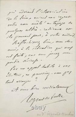 Henri Legrand du Saulle, autograph letter signed