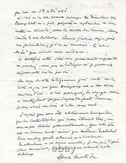 Henri Matisse Autograph Letter Signed 1940 Second World War